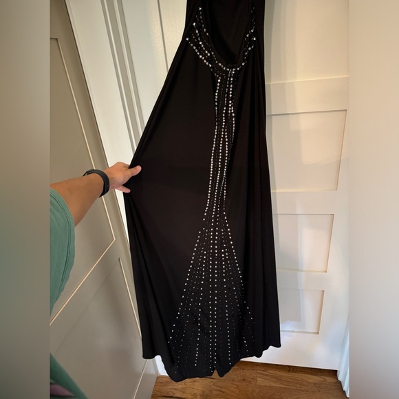 Black Sequin Open Back Formal Dress - Picture 7 of 11